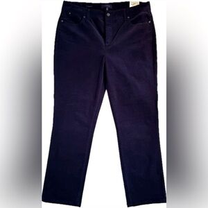 Talbots Heritage Dark Blue Corduroy Straight Leg Pants, Size 16, New!